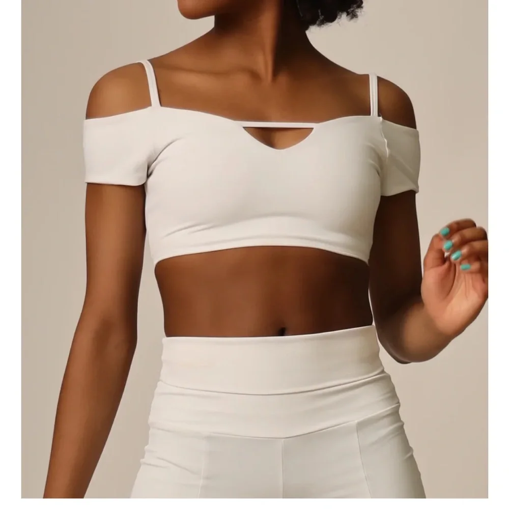 Tiger Friday Fleur Crop Top-White - Picture 4 of 5